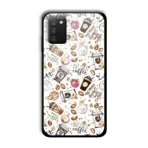 But Coffee First Customized Printed Glass Back Cover for Samsung Galaxy A03s