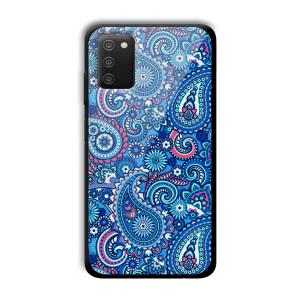 Blue Pattern Customized Printed Glass Back Cover for Samsung Galaxy A03s