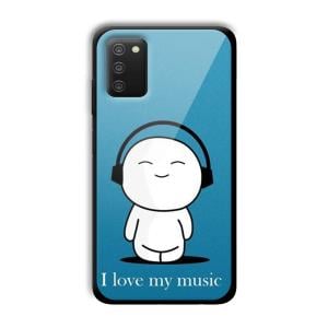 I Love my Music Customized Printed Glass Back Cover for Samsung Galaxy A03s