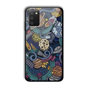 Space Graffiti Customized Printed Glass Back Cover for Samsung Galaxy A03s