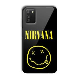 Nirvana Emoji Customized Printed Glass Back Cover for Samsung Galaxy A03s