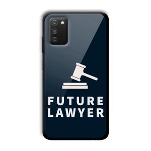 Future Lawyer Customized Printed Glass Back Cover for Samsung Galaxy A03s