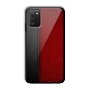 Leather Texture Customized Printed Glass Back Cover for Samsung Galaxy A03s