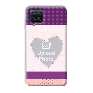 Purple Hearts Customized Printed Back Cover for Samsung Galaxy A12