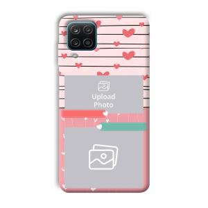 Pink Hearts Customized Printed Back Cover for Samsung Galaxy A12
