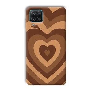 Brown Hearts Phone Customized Printed Back Cover for Samsung Galaxy A12