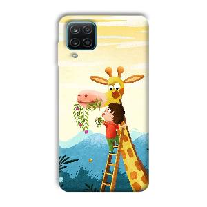 Giraffe & The Boy Phone Customized Printed Back Cover for Samsung Galaxy A12
