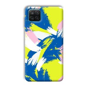 Blue White Pattern Phone Customized Printed Back Cover for Samsung Galaxy A12