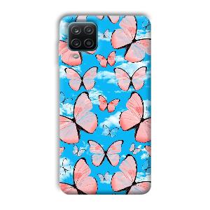 Pink Butterflies Phone Customized Printed Back Cover for Samsung Galaxy A12