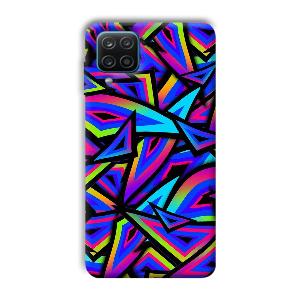 Blue Triangles Phone Customized Printed Back Cover for Samsung Galaxy A12