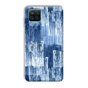 Blue White Lines Phone Customized Printed Back Cover for Samsung Galaxy A12