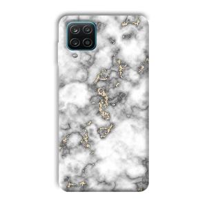 Grey White Design Phone Customized Printed Back Cover for Samsung Galaxy A12