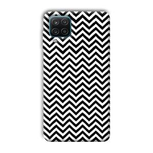 Black White Zig Zag Phone Customized Printed Back Cover for Samsung Galaxy A12