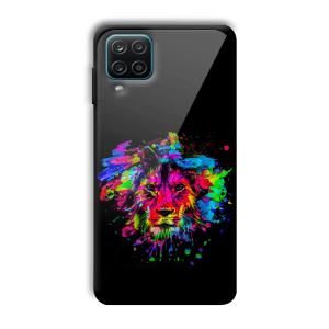 Colorful Lion Customized Printed Glass Back Cover for Samsung Galaxy A12