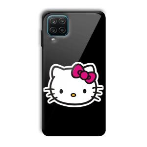 Cute Kitty Customized Printed Glass Back Cover for Samsung Galaxy A12