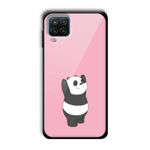Pink Panda Customized Printed Glass Back Cover for Samsung Galaxy A12
