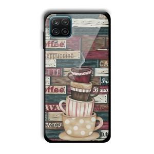 Coffee Design Customized Printed Glass Back Cover for Samsung Galaxy A12