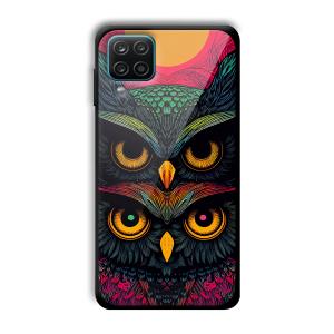 2 Owls Customized Printed Glass Back Cover for Samsung Galaxy A12