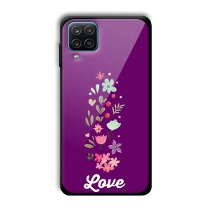 Purple Love Customized Printed Glass Back Cover for Samsung Galaxy A12