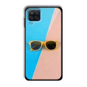 Cool Sunglasses Customized Printed Glass Back Cover for Samsung Galaxy A12