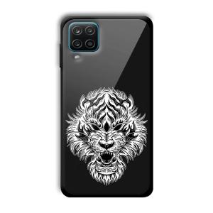 Angry Lion Customized Printed Glass Back Cover for Samsung Galaxy A12