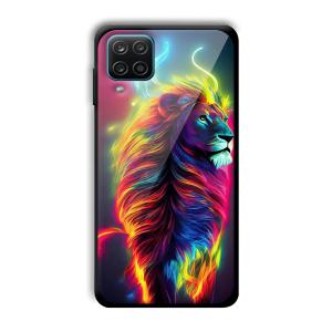 Neon Lion Customized Printed Glass Back Cover for Samsung Galaxy A12