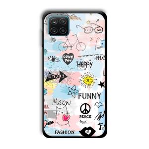 Illustrations Customized Printed Glass Back Cover for Samsung Galaxy A12