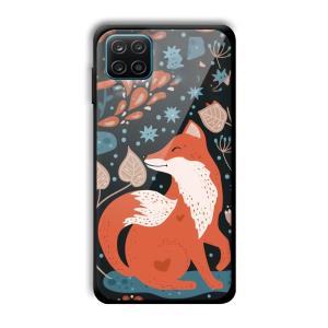 Cute Fox Customized Printed Glass Back Cover for Samsung Galaxy A12