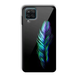 Neon Feather Customized Printed Glass Back Cover for Samsung Galaxy A12