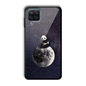 Astronaut Panda Customized Printed Glass Back Cover for Samsung Galaxy A12