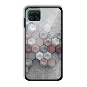 Blocks of Grey Customized Printed Glass Back Cover for Samsung Galaxy A12