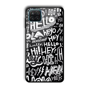 Hello Customized Printed Glass Back Cover for Samsung Galaxy A12
