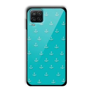 Teal Anchor Customized Printed Glass Back Cover for Samsung Galaxy A12