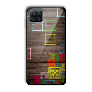 Wooden Pattern Customized Printed Glass Back Cover for Samsung Galaxy A12