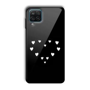 Little White Hearts Customized Printed Glass Back Cover for Samsung Galaxy A12