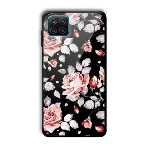 Flowery Design Customized Printed Glass Back Cover for Samsung Galaxy A12