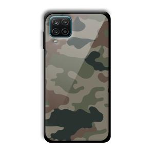 Green Camo Customized Printed Glass Back Cover for Samsung Galaxy A12