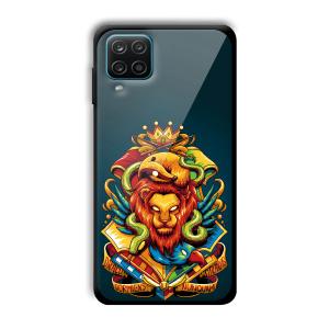 Fiery Lion Customized Printed Glass Back Cover for Samsung Galaxy A12