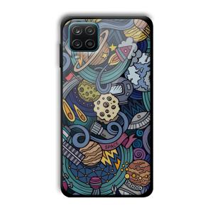 Space Graffiti Customized Printed Glass Back Cover for Samsung Galaxy A12