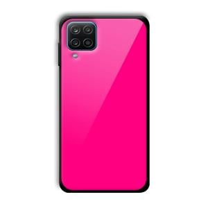 Neon Pink Customized Printed Glass Back Cover for Samsung Galaxy A12
