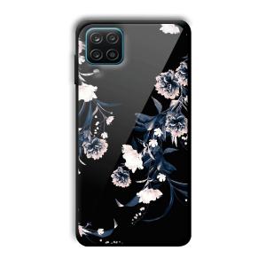Dark Flowers Customized Printed Glass Back Cover for Samsung Galaxy A12