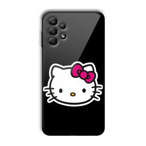 Cute Kitty Customized Printed Glass Back Cover for Samsung Galaxy A13