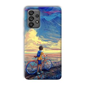 Boy & Sunset Phone Customized Printed Back Cover for Samsung Galaxy A73 5G