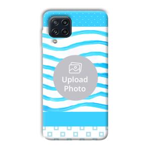 Blue Wavy Design Customized Printed Back Cover for Samsung Galaxy M32 4G