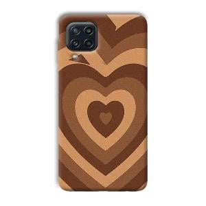 Brown Hearts Phone Customized Printed Back Cover for Samsung Galaxy M32 4G