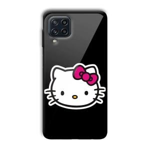 Cute Kitty Customized Printed Glass Back Cover for Samsung Galaxy M32 4G