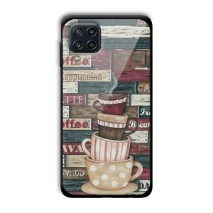 Coffee Design Customized Printed Glass Back Cover for Samsung Galaxy M32 4G