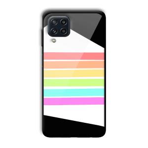 Colorful Stripes Customized Printed Glass Back Cover for Samsung Galaxy M32 4G