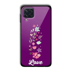 Purple Love Customized Printed Glass Back Cover for Samsung Galaxy M32 4G