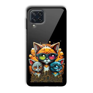 Cats Customized Printed Glass Back Cover for Samsung Galaxy M32 4G